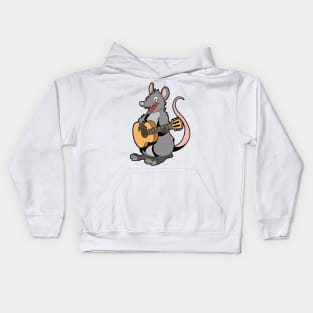 Cartoon opossum playing guitar Kids Hoodie